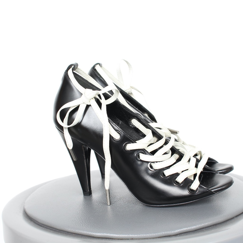 Balenciaga Bobine lace up open toe pump